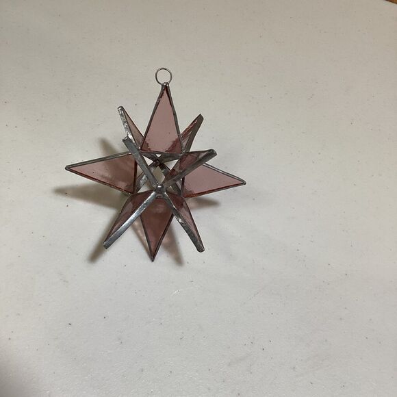 18 Point-Stained Glass Purple 3D Star Ornament 5"x5" Christmas Holiday - Picture 2 of 4